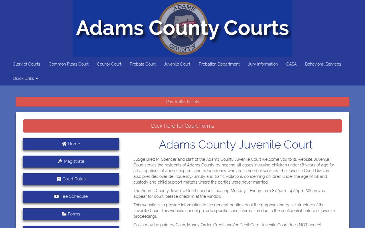 Adams County court docket Juvenile Court confidentiality notice
