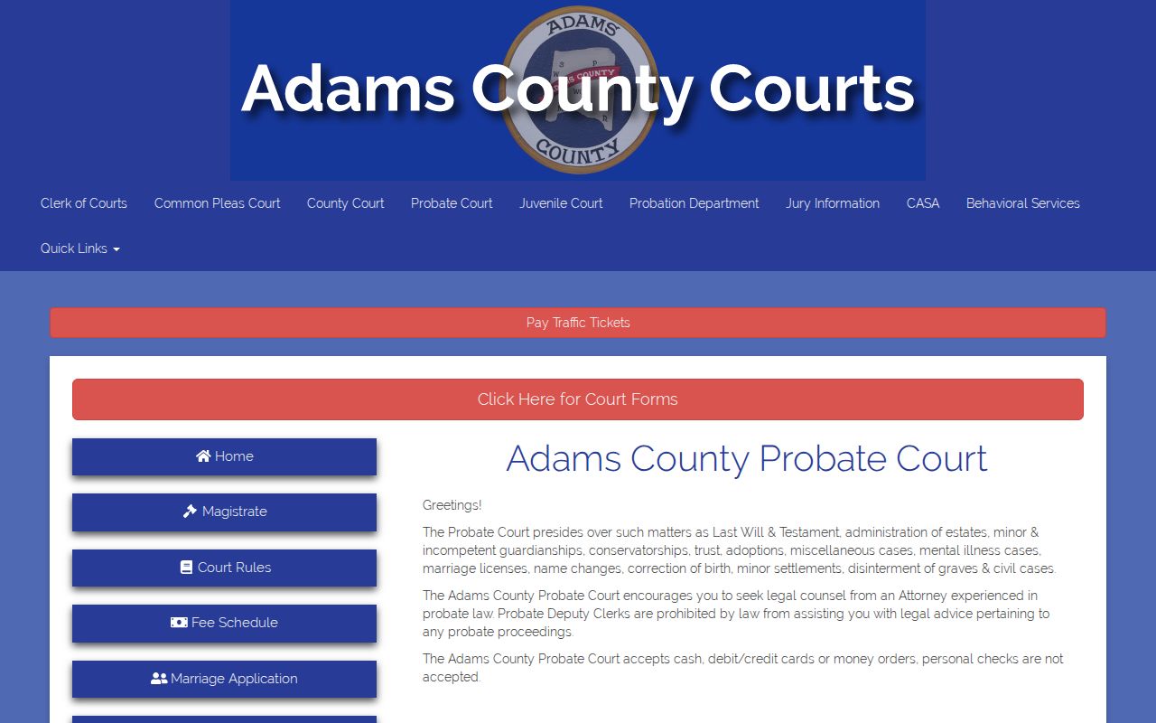 Adams County court docket Probate Court Room 221