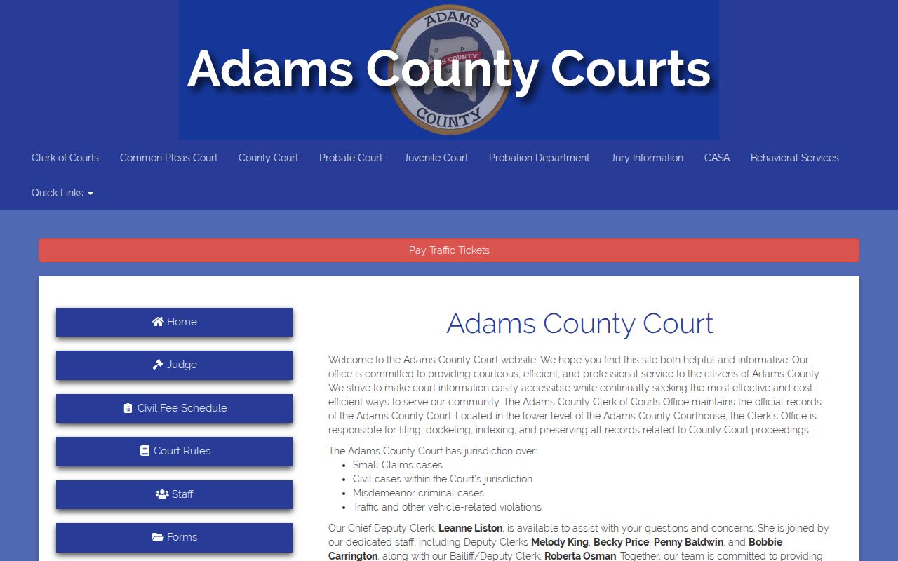 Adams County traffic court records County Court Room 25